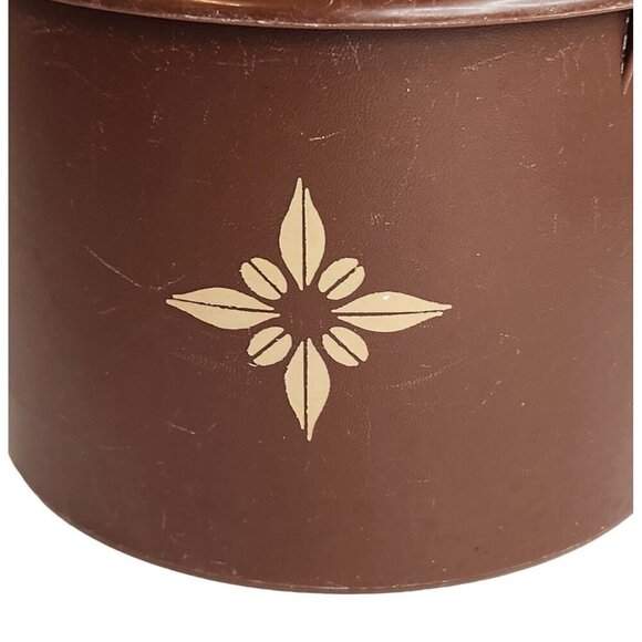 Vintage Brown Tupperware  Canister Container  5.25" tall x 7" wide No. 265-16 - Picture 3 of 13